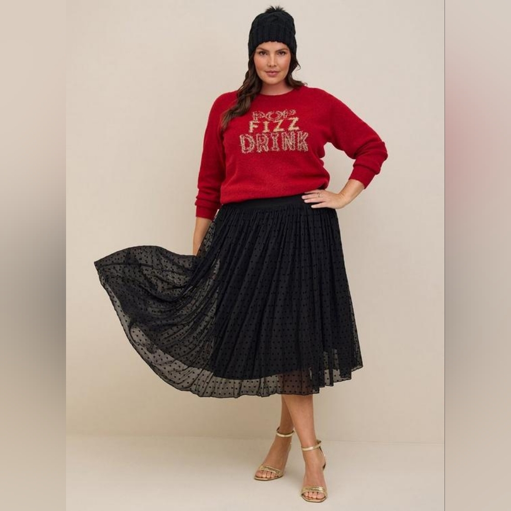 Torrid Tinsel Pullover Crew Neck Sweater "Pop Fizz Drink" Size 3 EUC - Picture 4 of 11